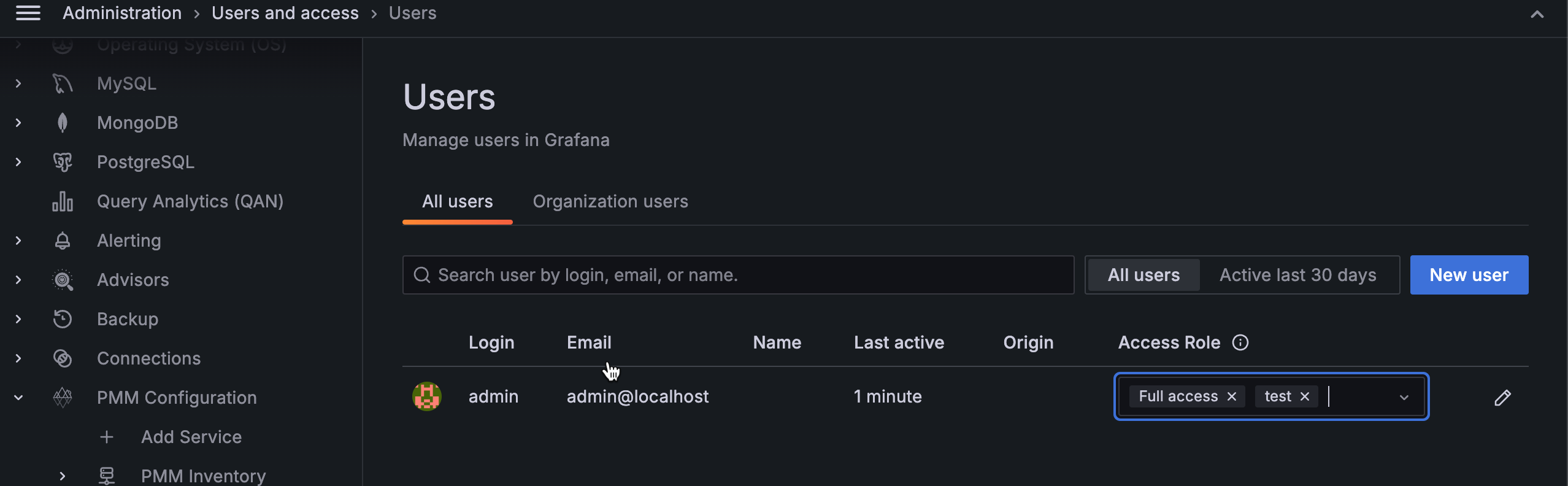 PMM Access Control - Assign role